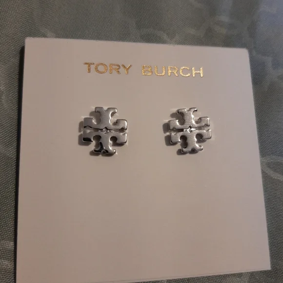 Tory Burch kira stud earrings silver new - Picture 8 of 10